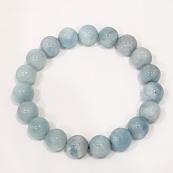Genuine Aquamarine bead bracelet (10-12mm) 150 cts - Picture 1 of 3